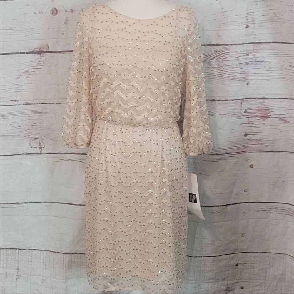 Aidan Mattox Beaded Sheath Dress Size 8 NWT